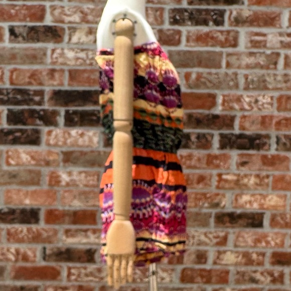 Angie strapless colorful patterned romper with pockets / L / Excellent condition - Picture 6 of 15